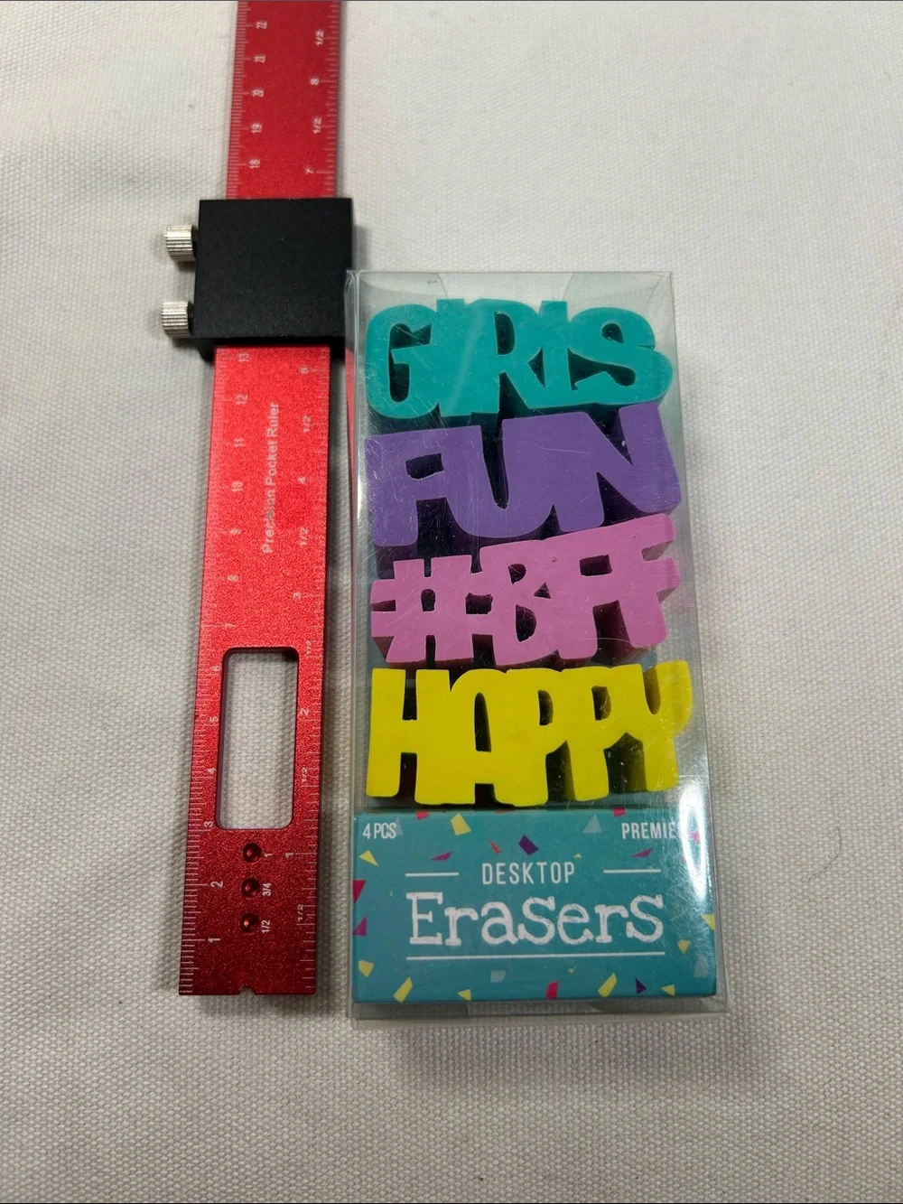 Desktop Word Erasers - Girls Fun #BFF Happy (Teal, Purple, Pink, Yellow)